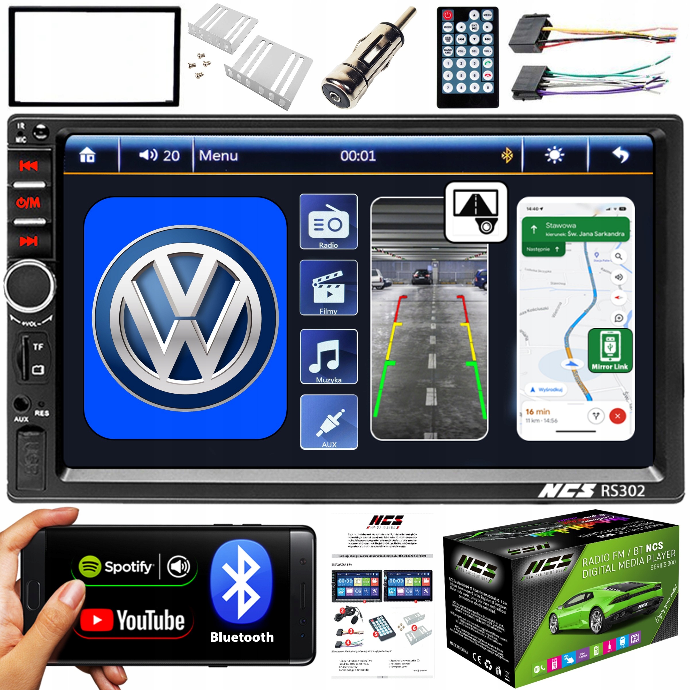 RADIO SAMOCHODOWE BLUETOOTH do VW BORA 1998 - 2005