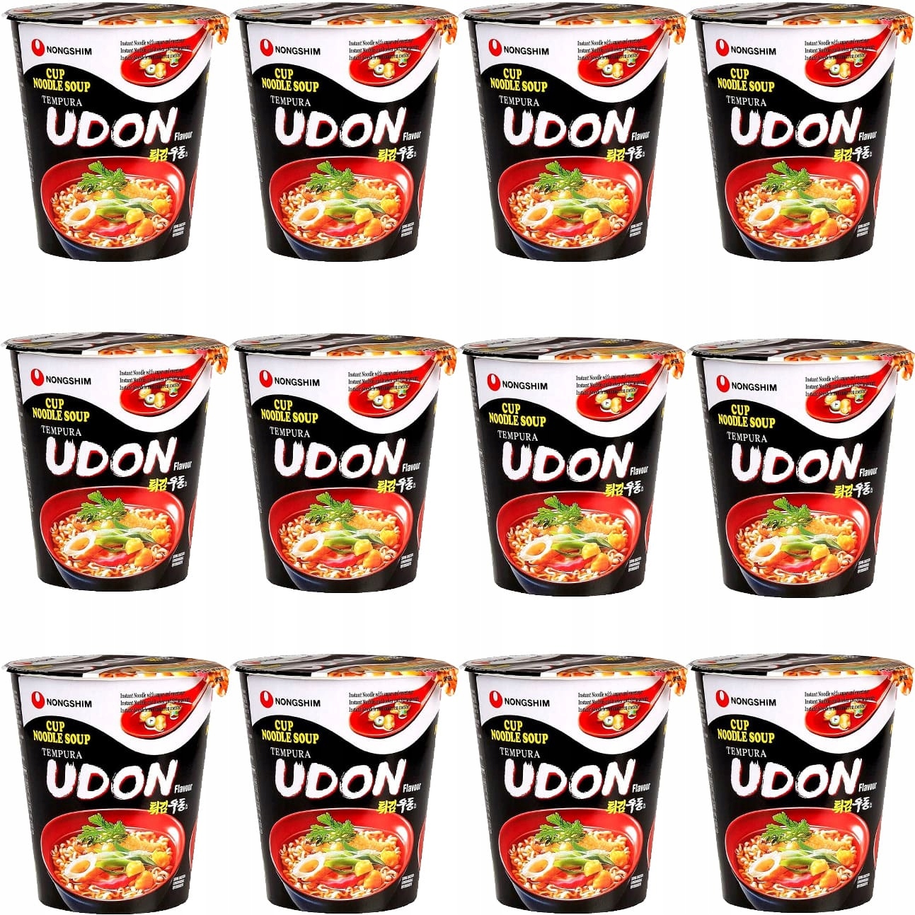 Karton Korejská polévka Instant Tempura Udon Hrnek Cup 12x62g Nong Shim