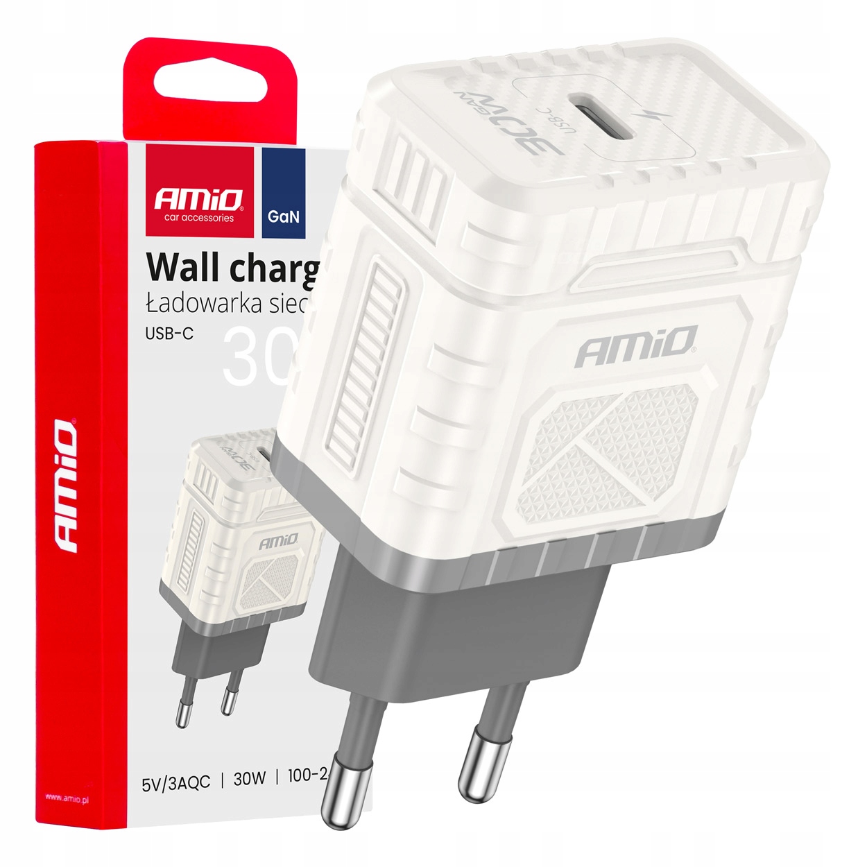 Ładowarka sieciowa Quick Charge GaN Pd 30W Usb-c AMIO-04285