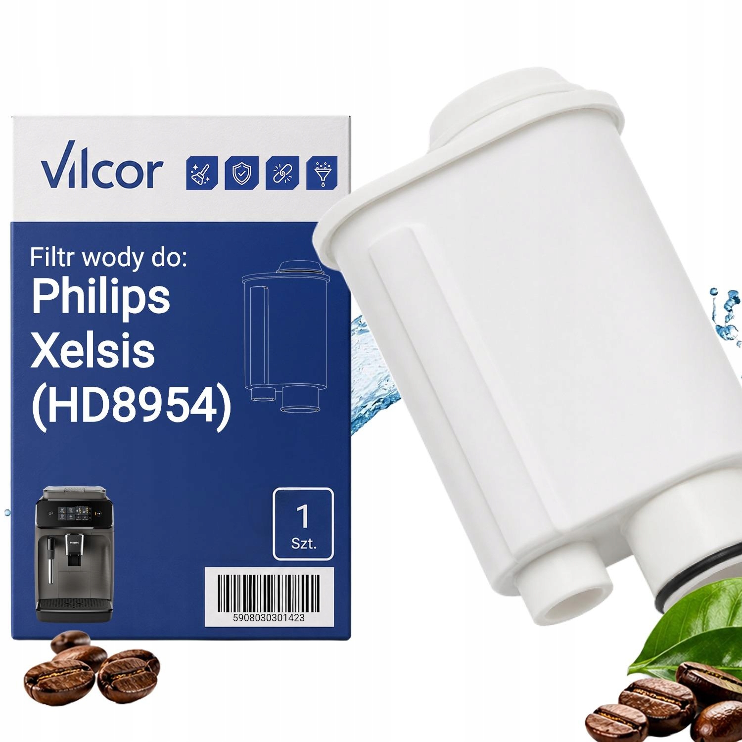 Filtr Do Ekspresu Philips Xelsis (HD8954) Ciśnieniowy, Wydajny, Wody