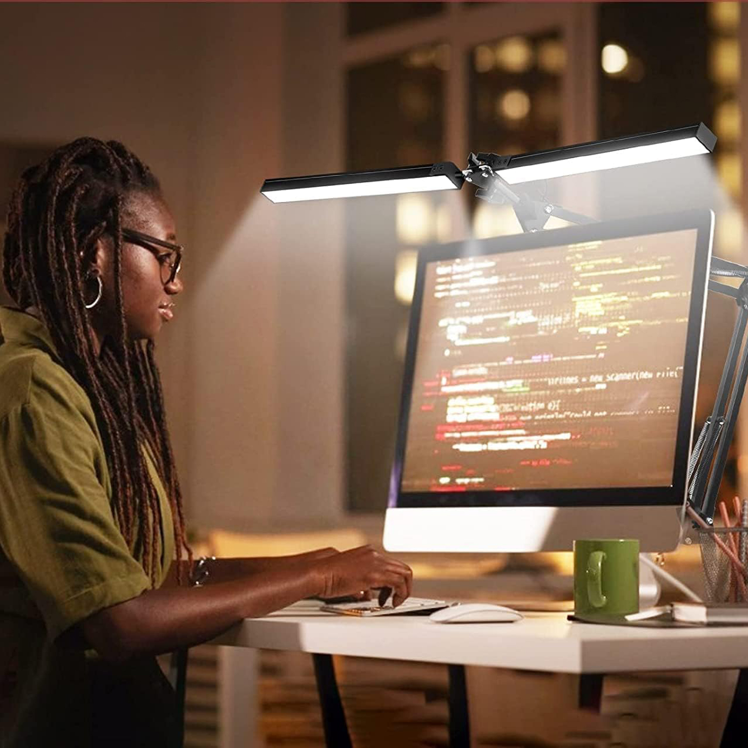 LAMPA BIURKOWA KREŚLARSKA LED BEZCIENIOWA Z REGULACJĄ JASNOŚCI BARW,24W Długość/wysokość 1 cm