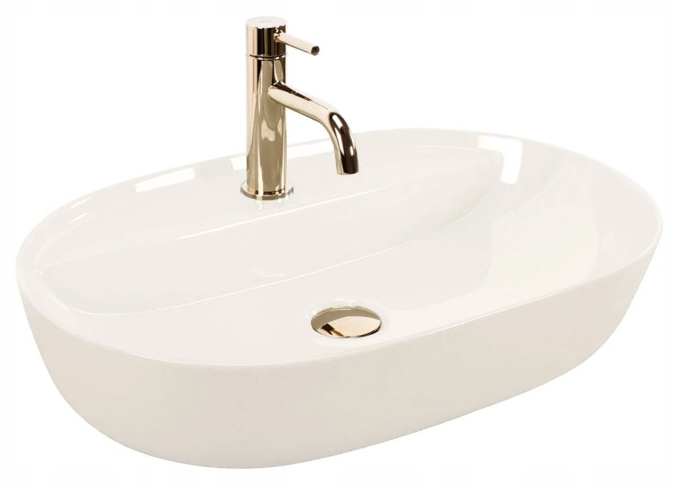 Umyvadlo Aura 61 Ecru Shiny Na Desku