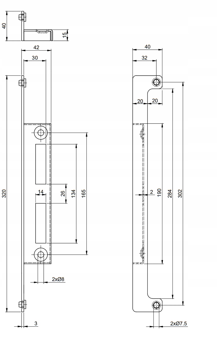 ODBOJNIK FURTKI ZACZEP ODBÓJ STOPER DŁUGI GRAFIT Kod producenta 50.03.002.01