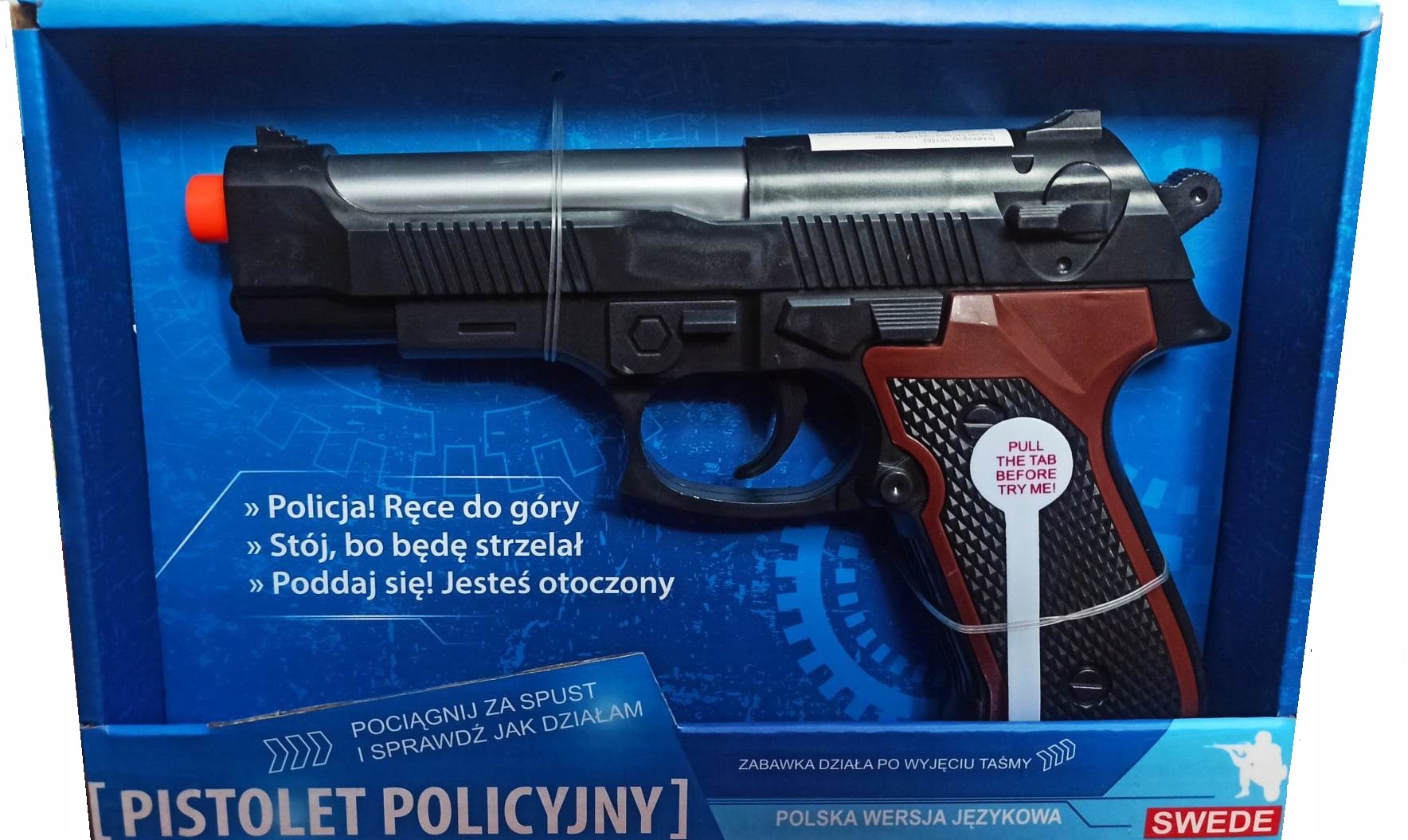 PISTOLET POLICYJNY Z KOMENDAMI W JĘZYKU POLSKIM
