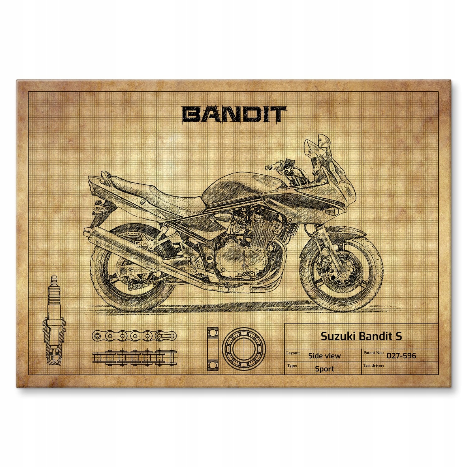 Kovový plakát Suzuki Bandit S Szyld Plech 42 x 59,4 cm Dárek
