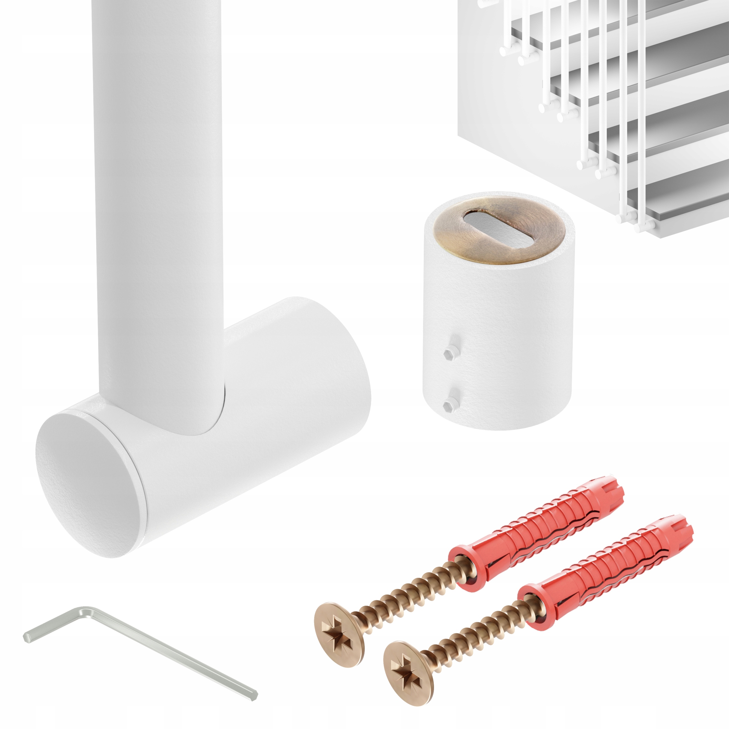 Zábradlí Na Schody Barierka Sloupek Bílý 25 mm 295 cm Harfa Sens