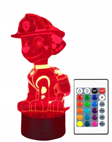 

Lampa 3D Led Usb Psi Patrol Marshall Pilot Bajka