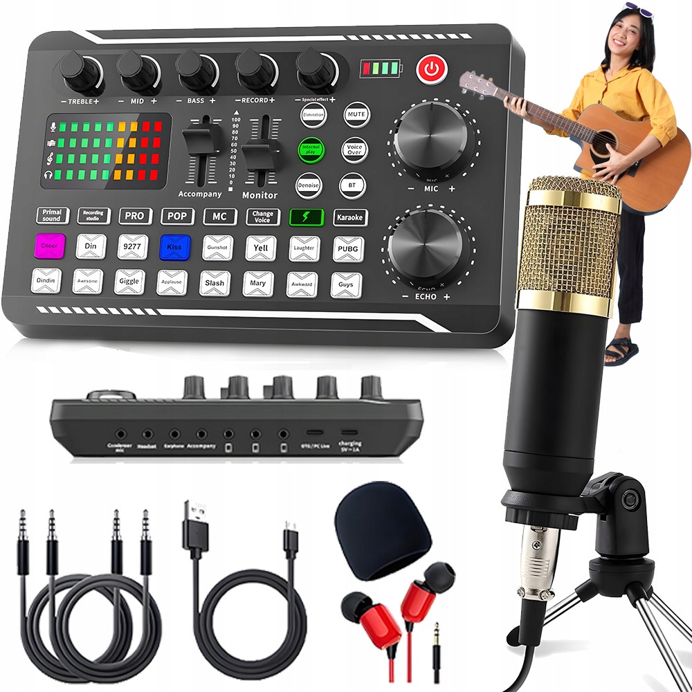 Externí Zvuková Karta Profesionální Podcastová Sada Pro Domácí Studio