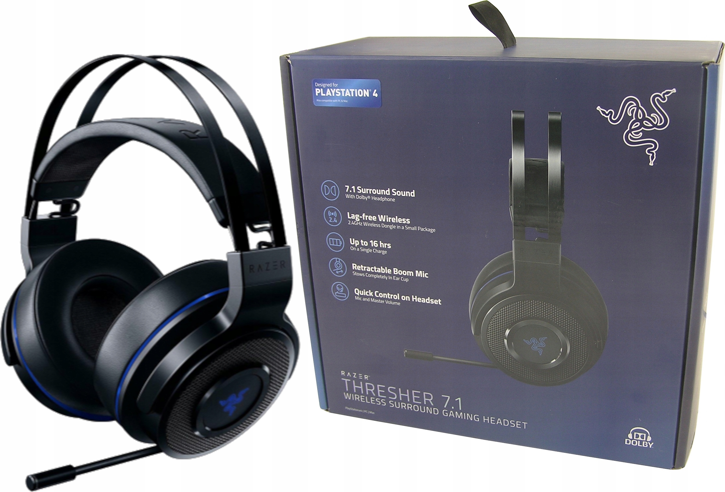 Słuchawki Razer Thresher 7.1 Dla Graczy Playstation 4 PS4 Pc Mac Czarne