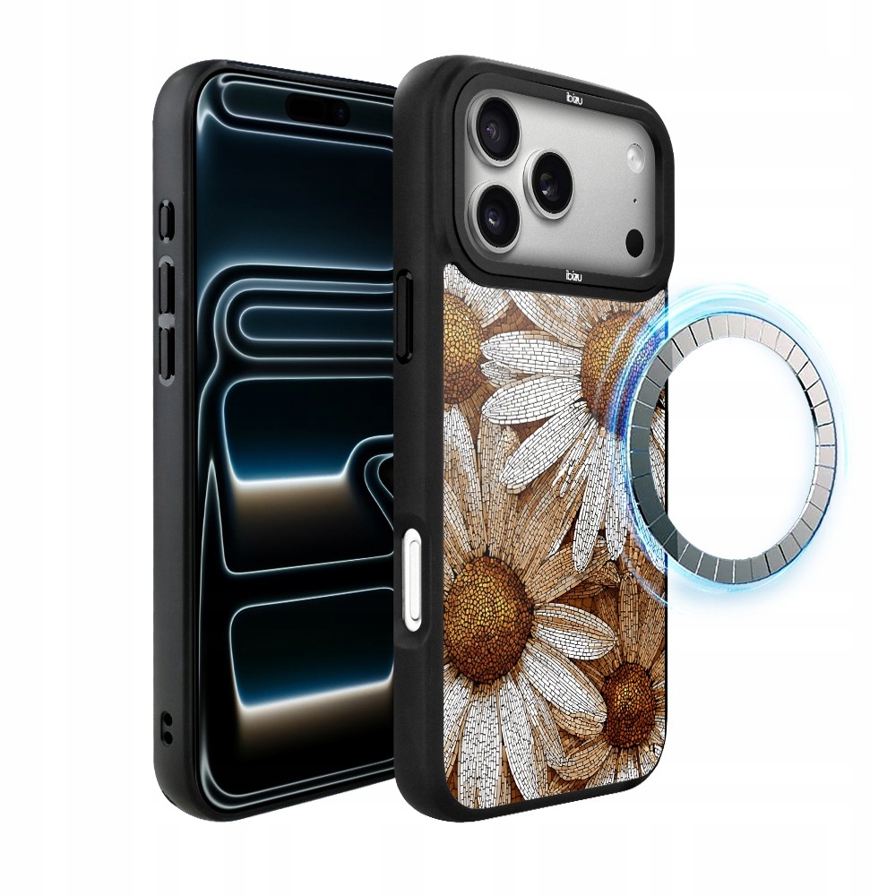 Pouzdro pro iPhone 17 Pro Ibizu DropGuard Matt s MagSafe, Mozaika heřmánků