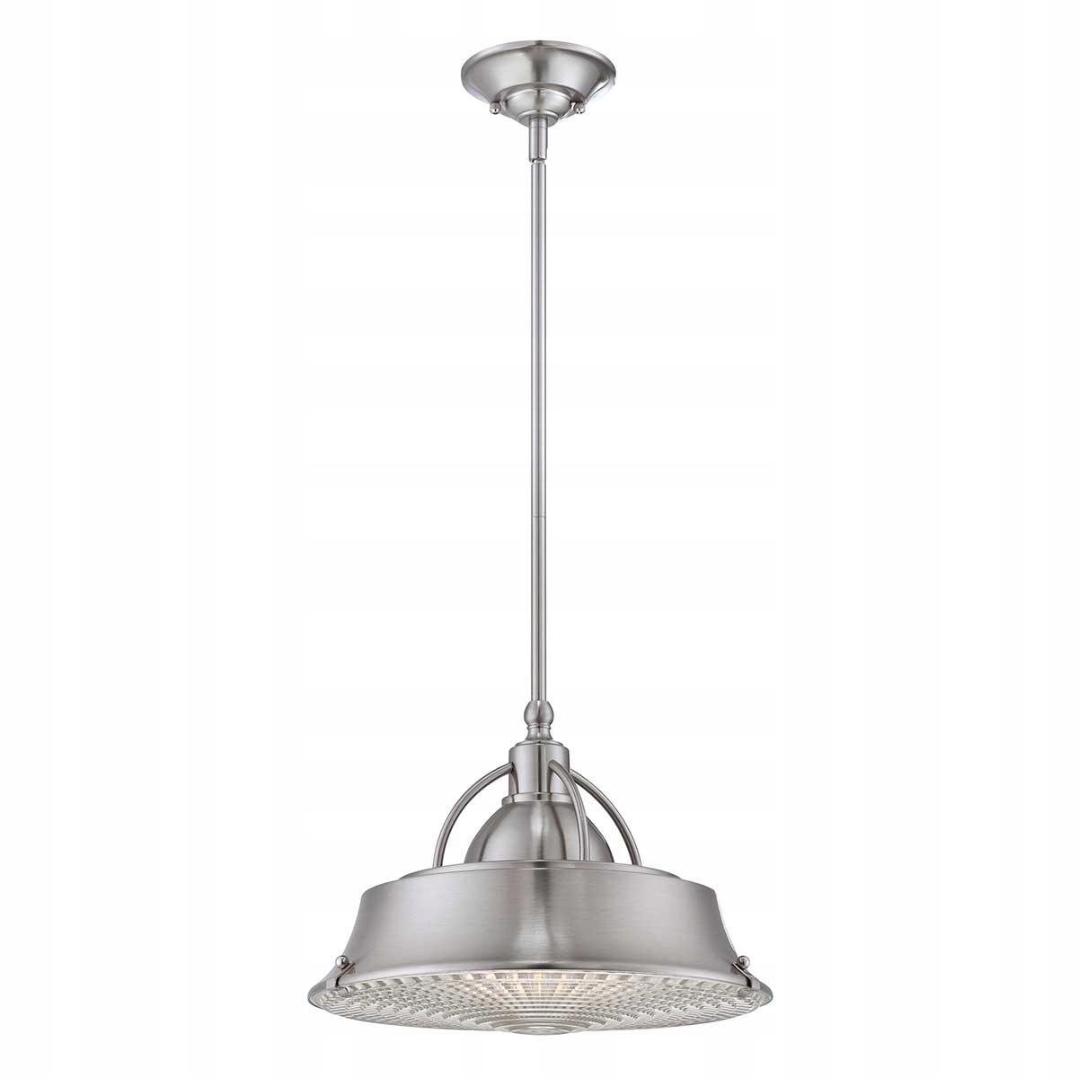 Industriálna závesná lampa vintage retro nad stôl ostrovček nikel Quoizel