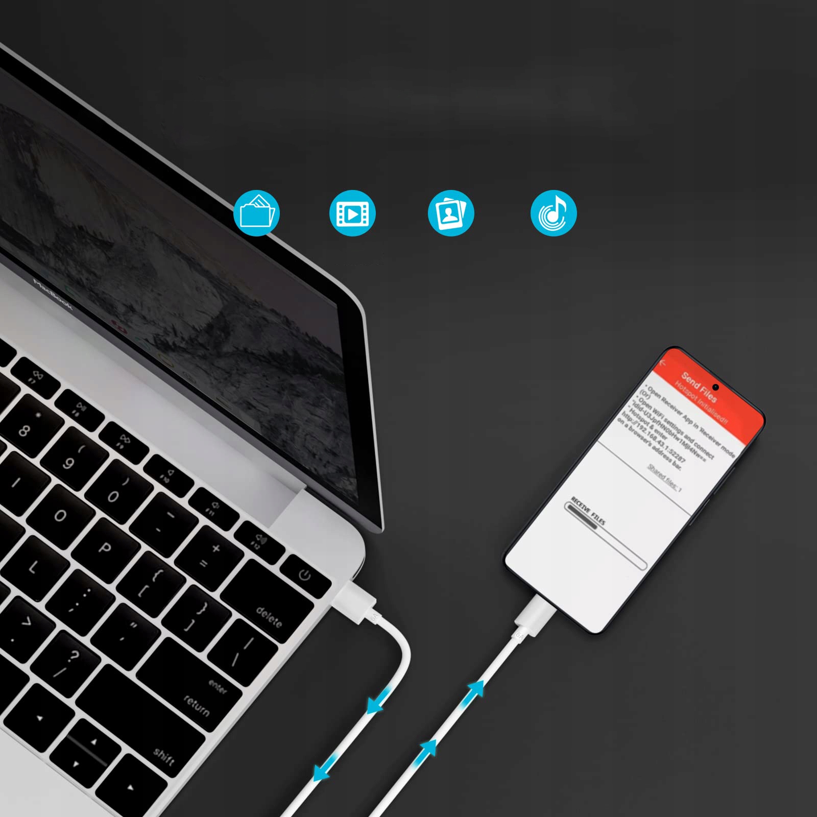 Ładowarka 120W z kablem USB C 1M Złącza USB typ C
