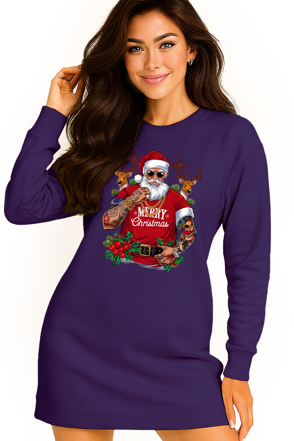 Mikina Vánoční Oversize Šaty Mikuláš Tělocvična Dárek XL