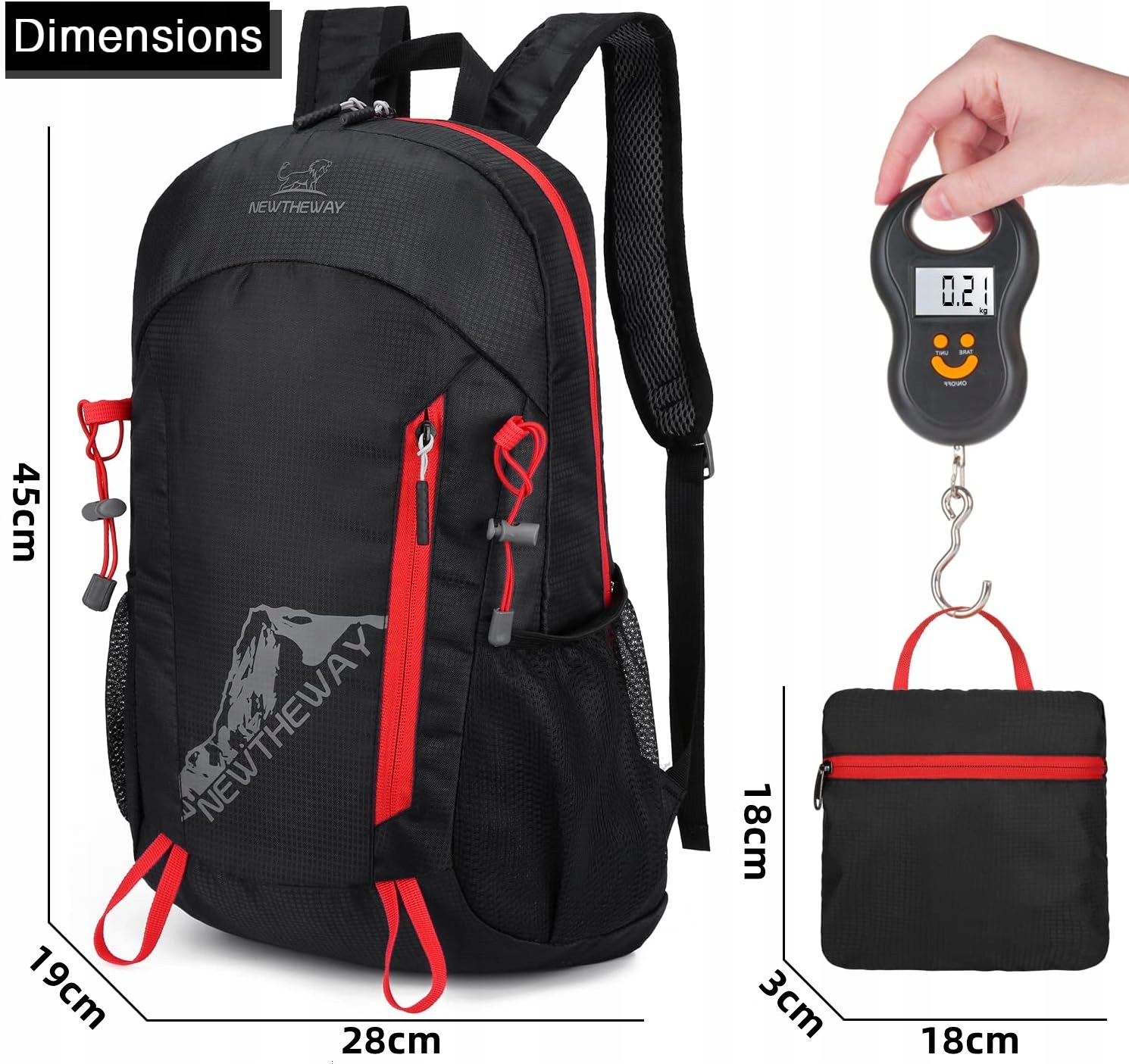 PLECAK SKŁADANY TURYSTYCZNY WOODODPONY OUTDOOR 22L Kod producenta 24012216