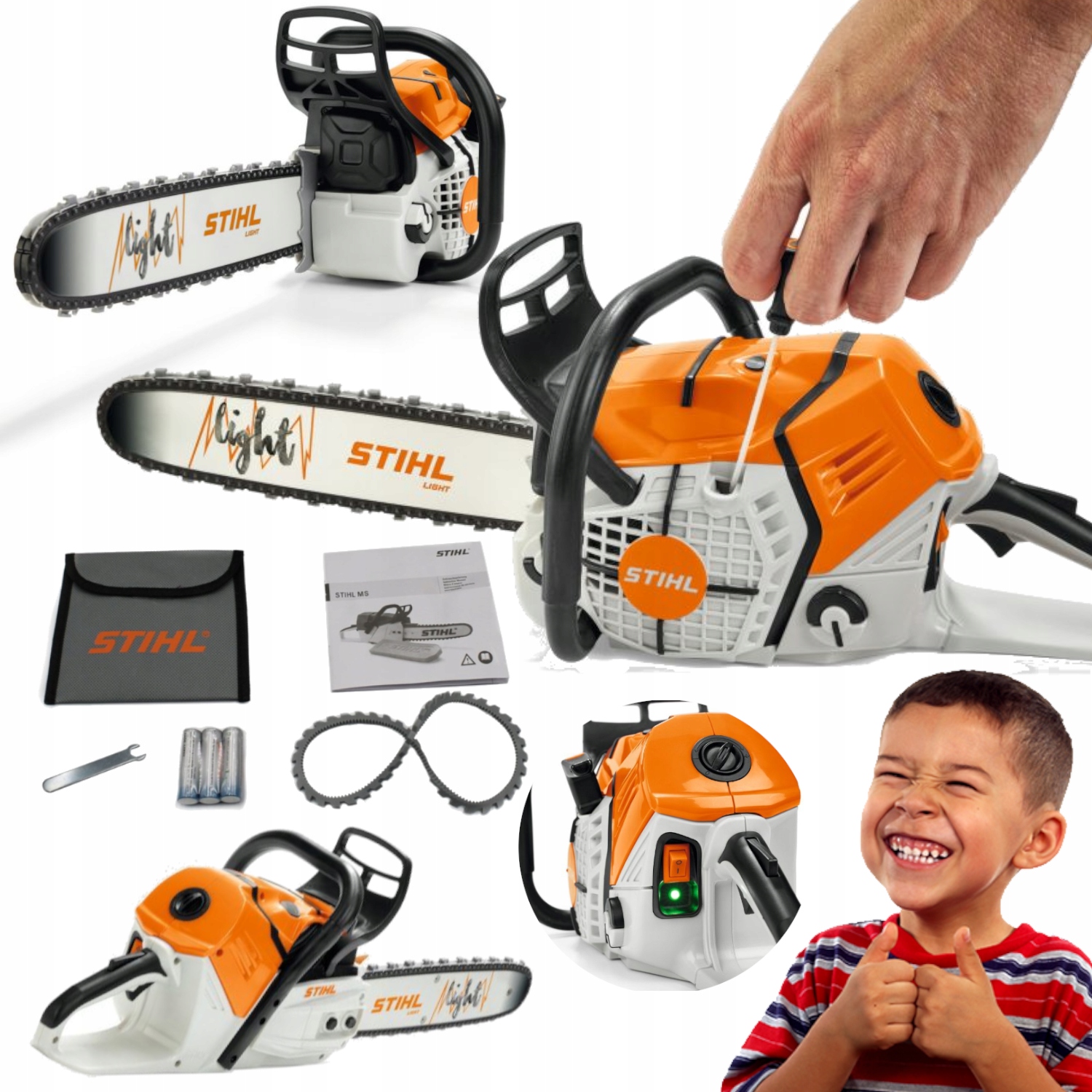 Stihl Zabawka Pilarka Zestaw Baterie Łańcuch Wzorowana Na Ms 500i