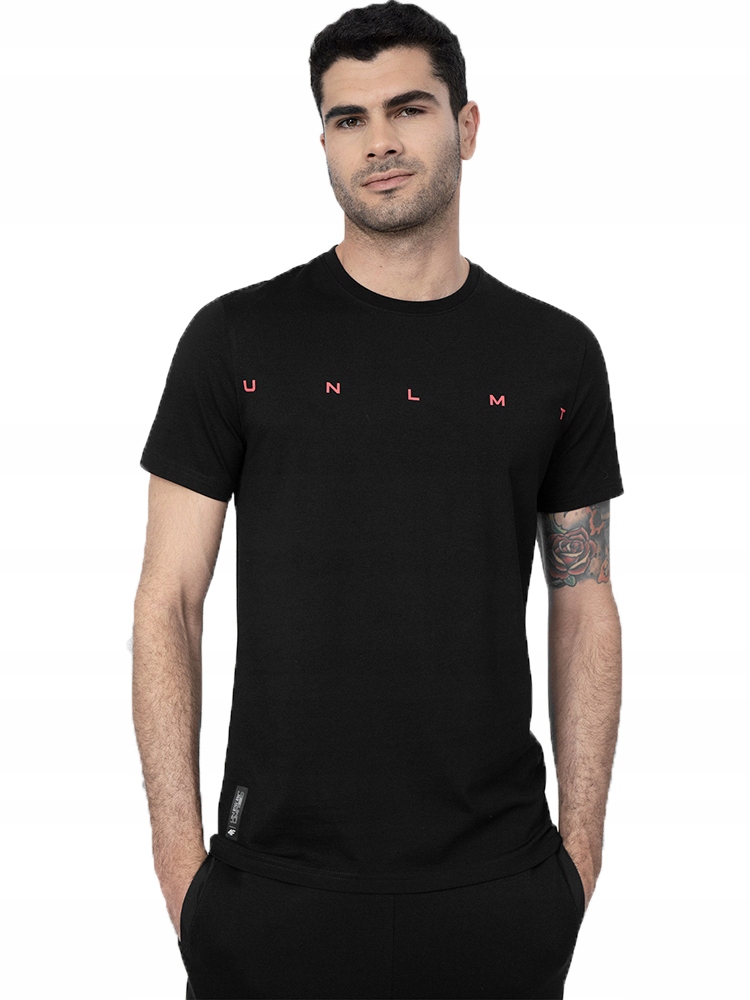 4F T-SHIRT MĘSKI KOSZULKA BAWEŁNIANA SPORTOWA Kolor czarny