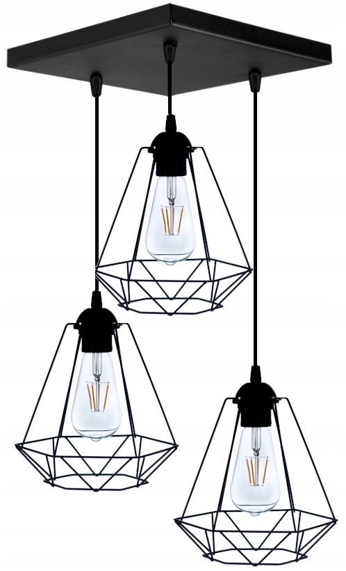 

Lampa Sufitowa Plafon Żyrandol Loft Edison Diament