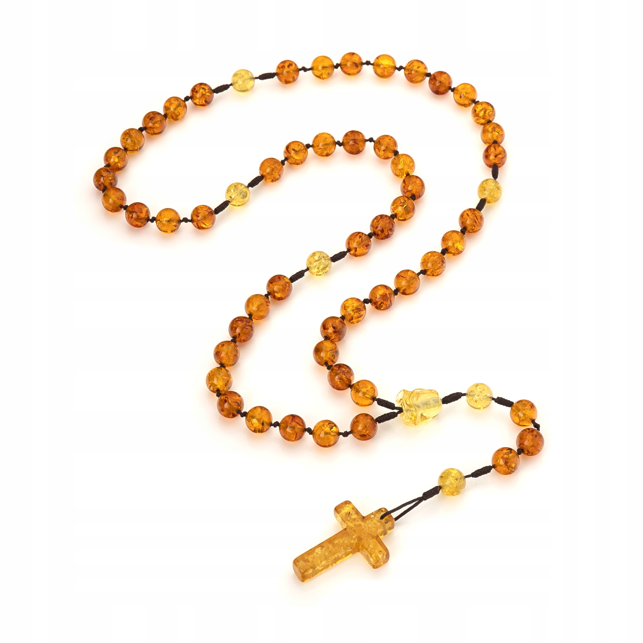 Růženec z jantaru|Spojka vyřezávaná růže|