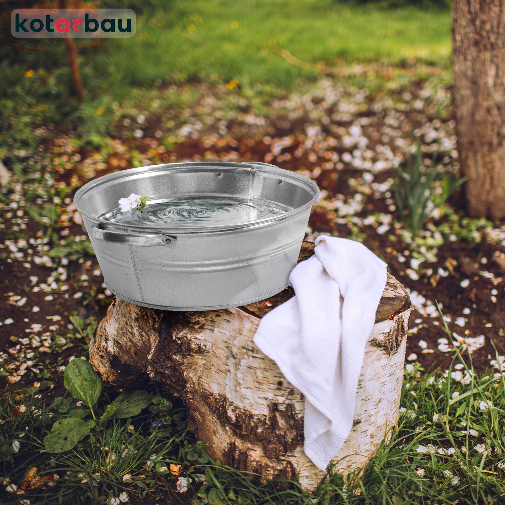 MISKA MISA OCYNKOWANA WANNA DONICA DONICZKA STALOWA OKRĄGŁA KWIATY WODĘ 13L Pojemność 13 l