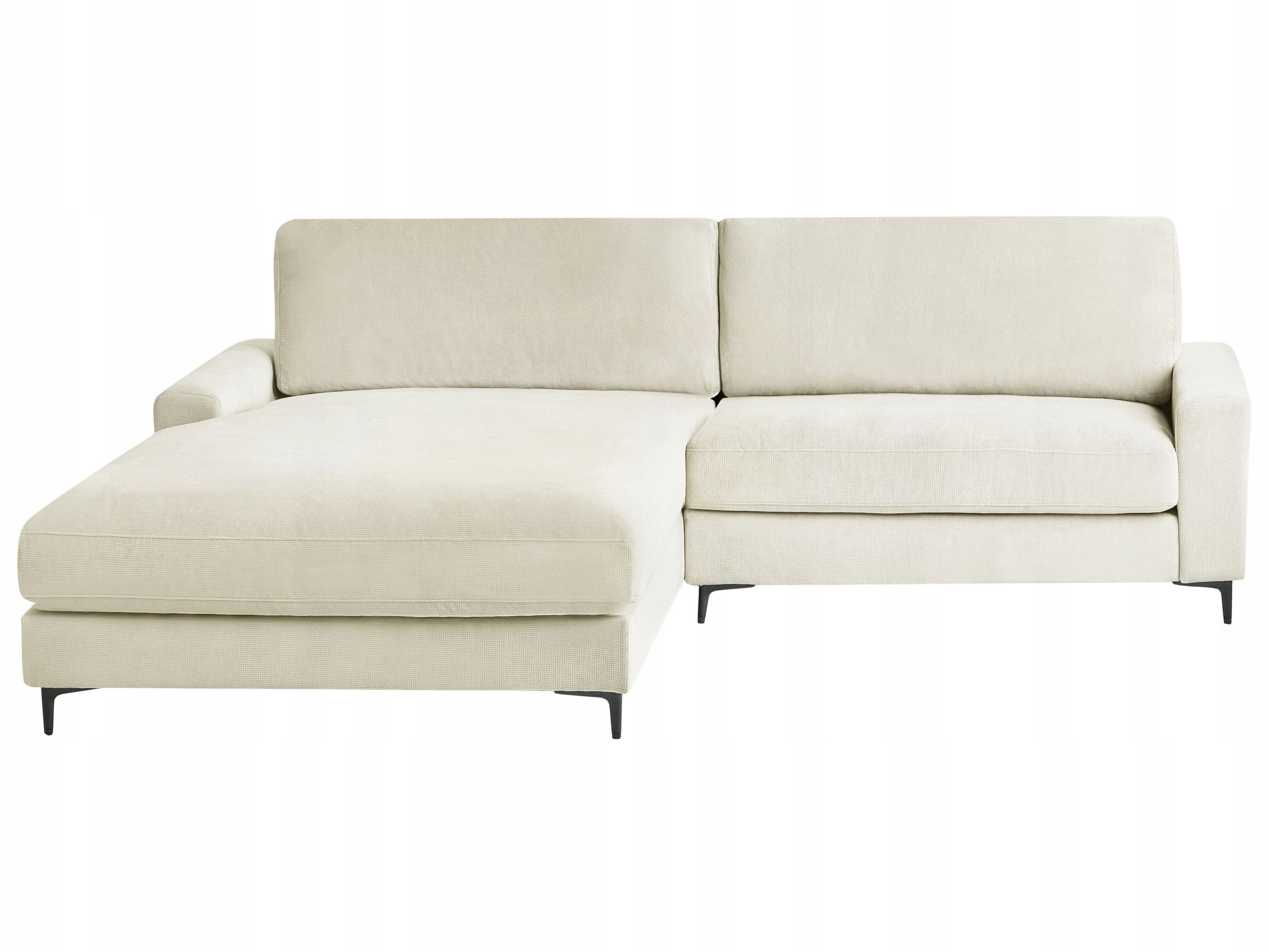 Sofa narożna szenila prawostronna złamana biel
