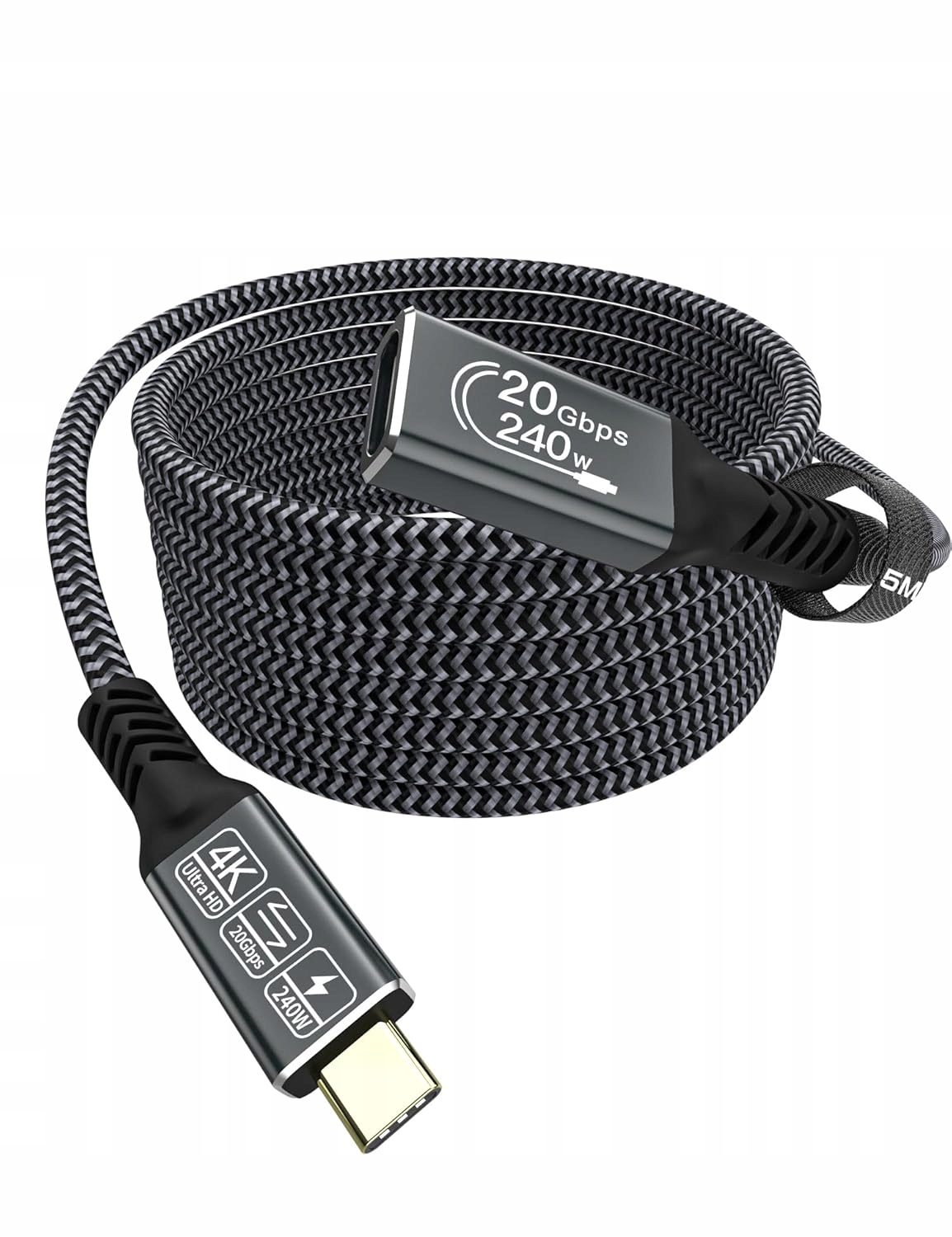 Kabel Cakoble Usb typ C Usb typ C 5 m černý