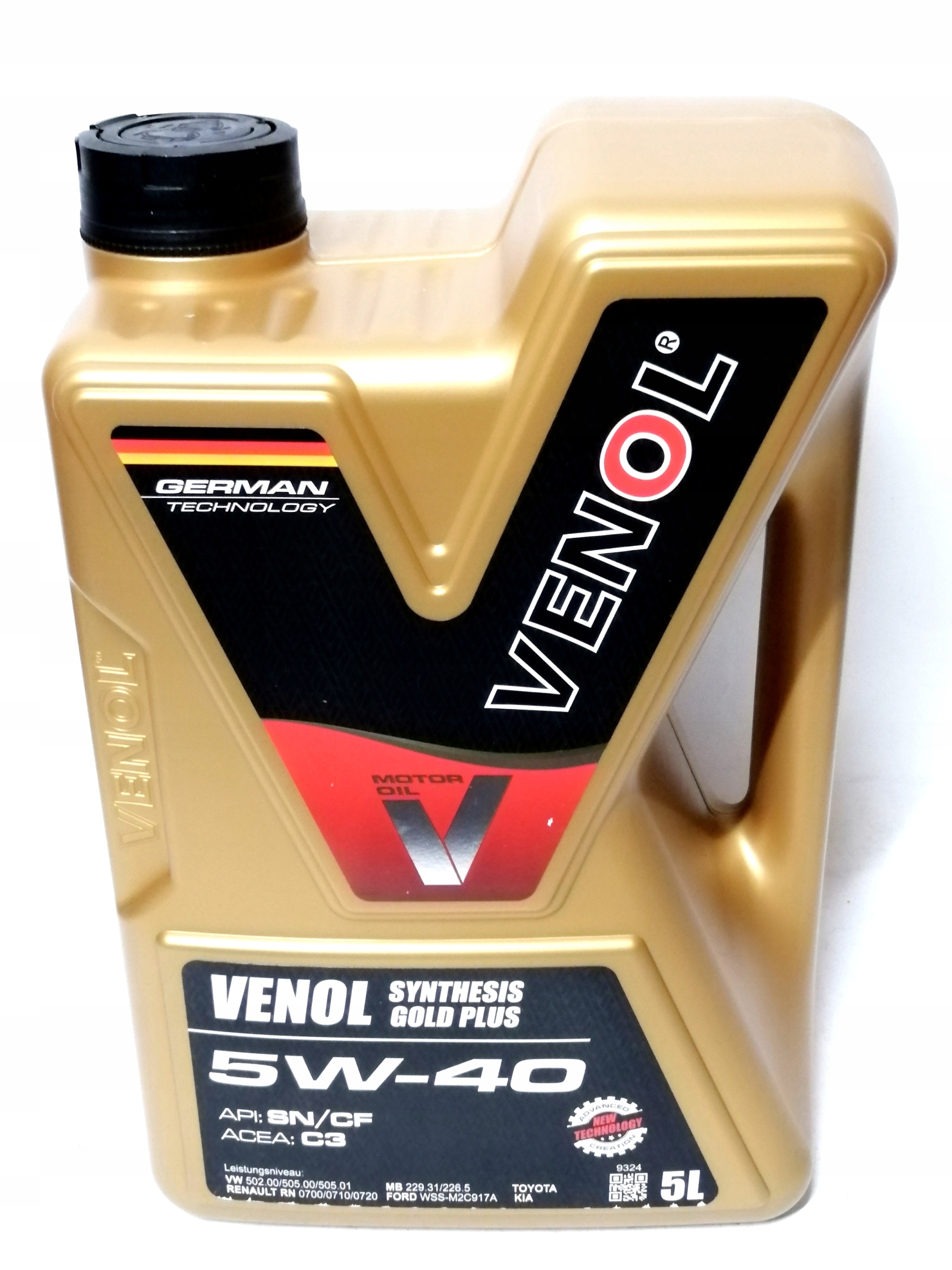 Venol 5W40 Synthesis Gold Plus 5L Sn/cf C3 5l
