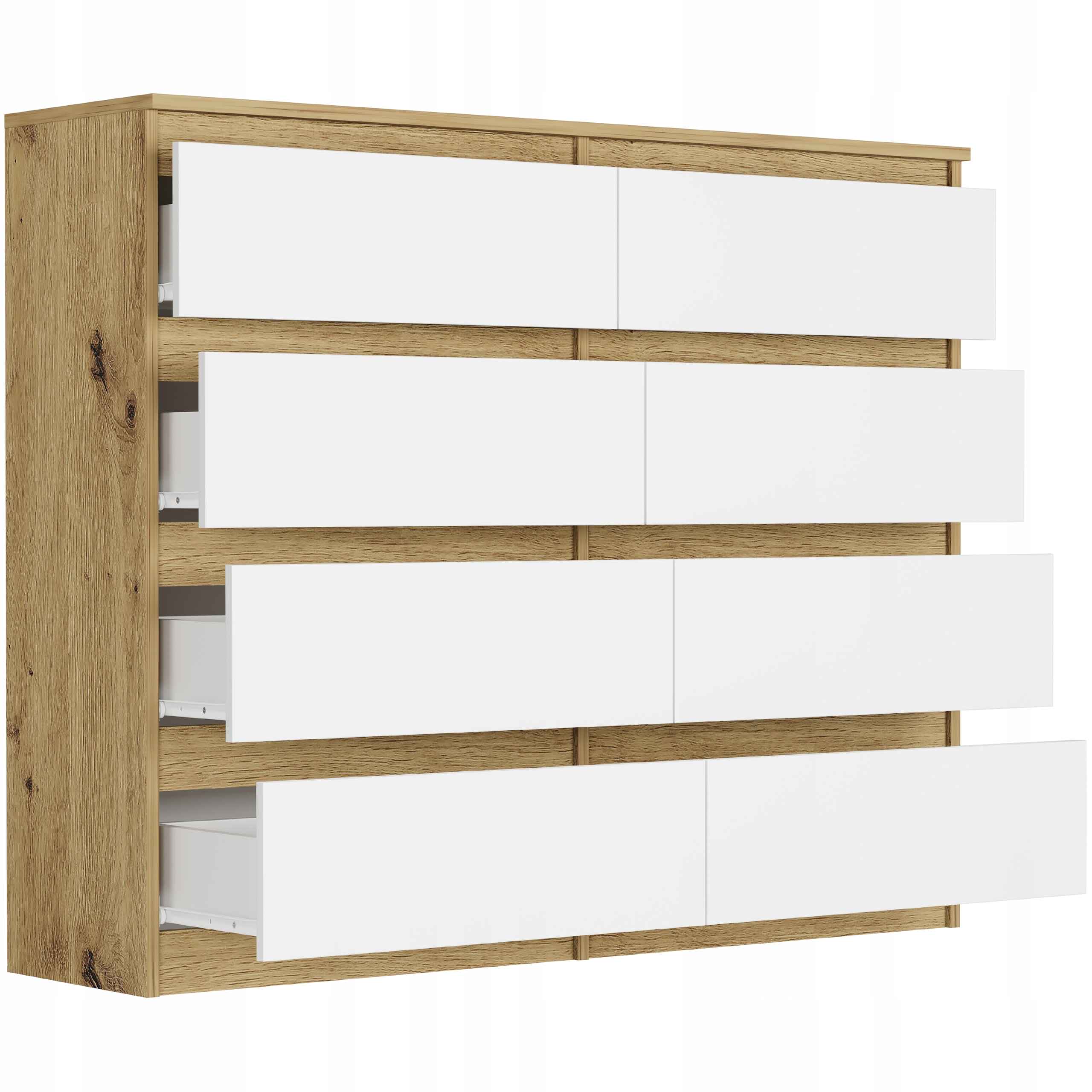 Nowoczesna KOMODA 120CM SZAFKA 8 SZUFLAD PL R-120-S8 ARTISAN MIX