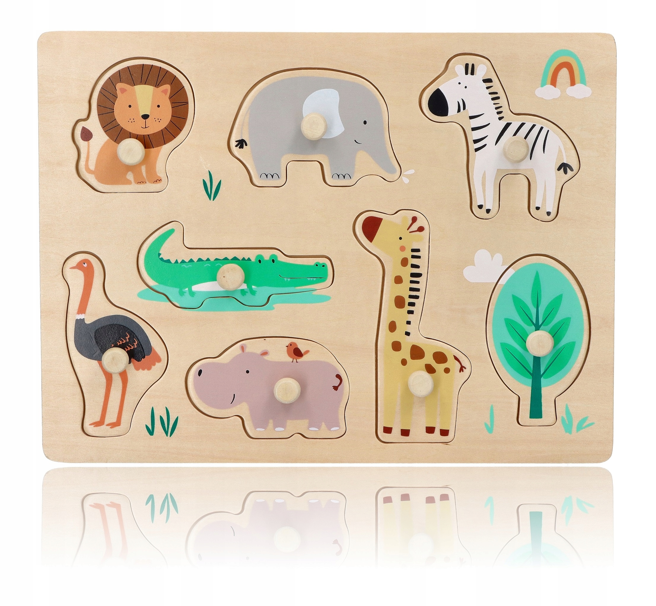 

Safari Zwierzęta Drewniane Puzzle Dla Maluszka 1+