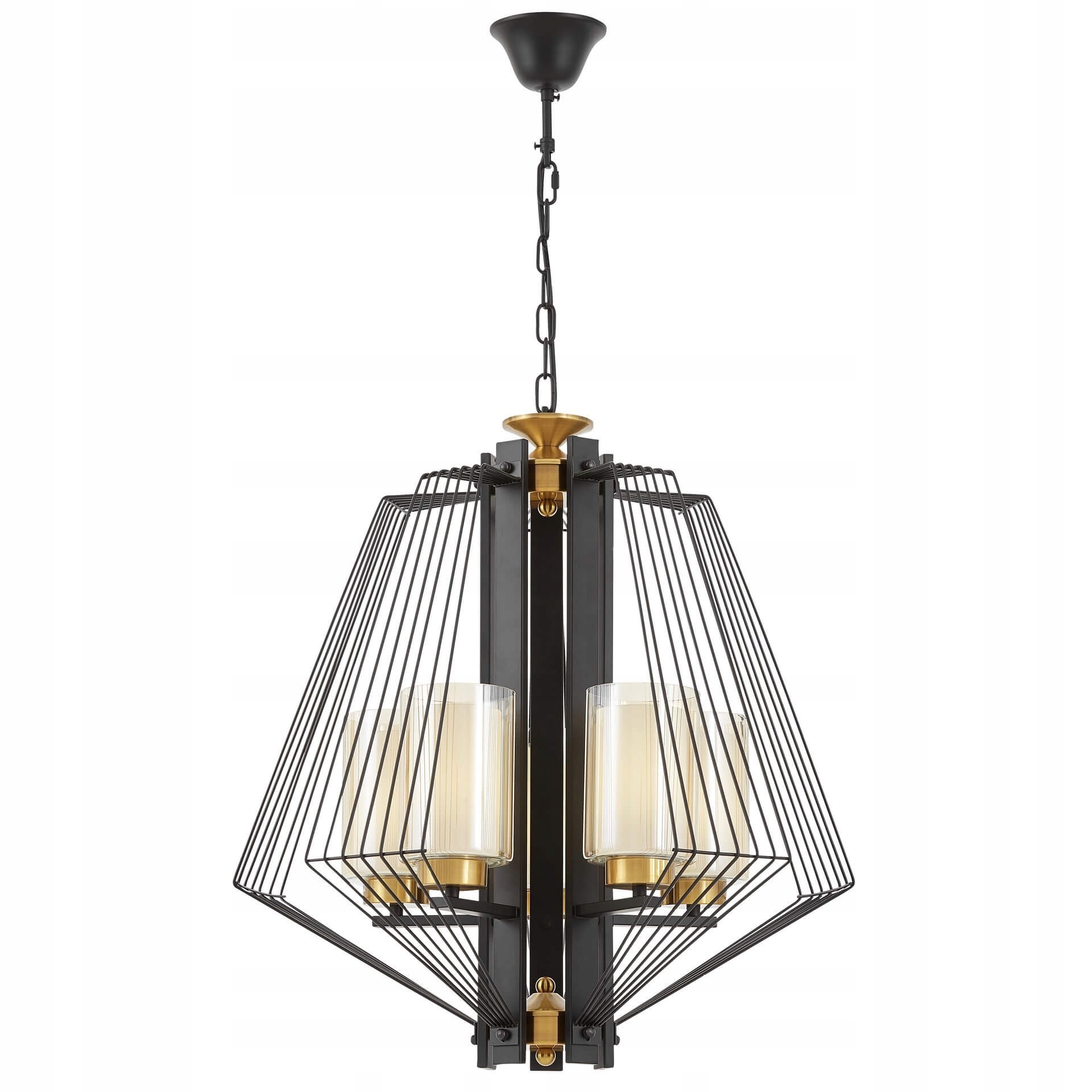 Lampa Wisząca Sufitowa Żyrandol Zwis Nowoczesna Loft Czarna Mosiężna Canti