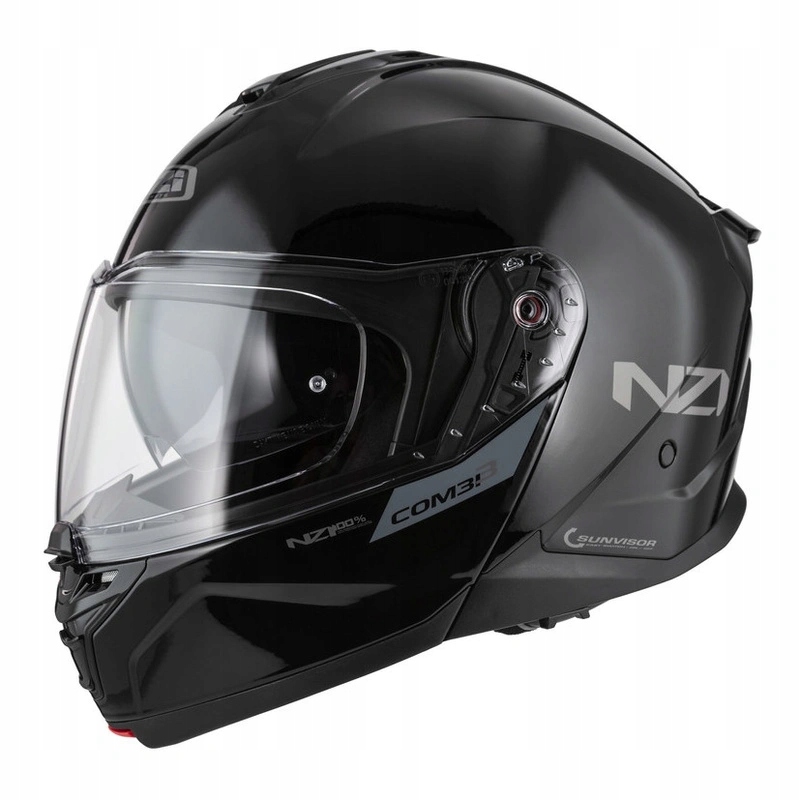 Motocyklová prilba Nzi Combi 3 Duo Black čierna Darčeky