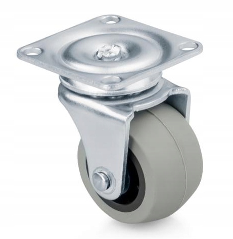 KÓŁKO MEBLOWE OBROTOWE ŁOŻYSKOWANE fi 40 mm GUMOWE DO STOŁU REGAŁU SZAFKI Kolor szary