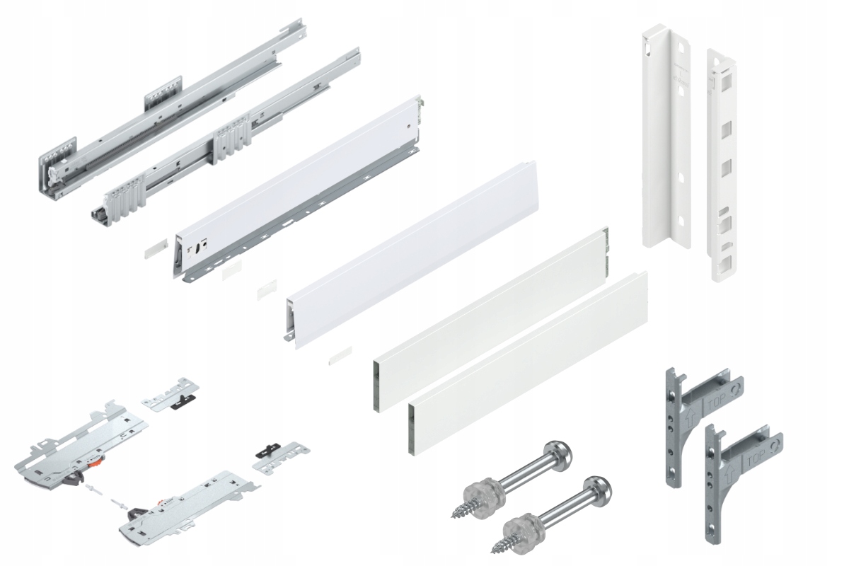 Blum Zásuvka Merivobox 550 Vysoká E Tip-On Biela 70 kg