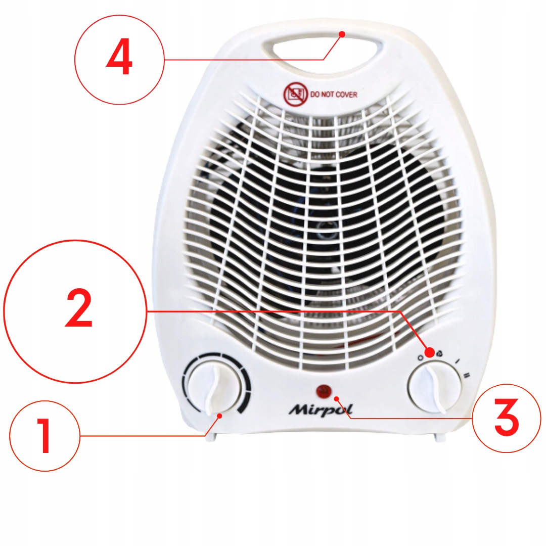 Grzejnik elektryczny Mirpol farelka z termostatem Rodzaj konwektorowy