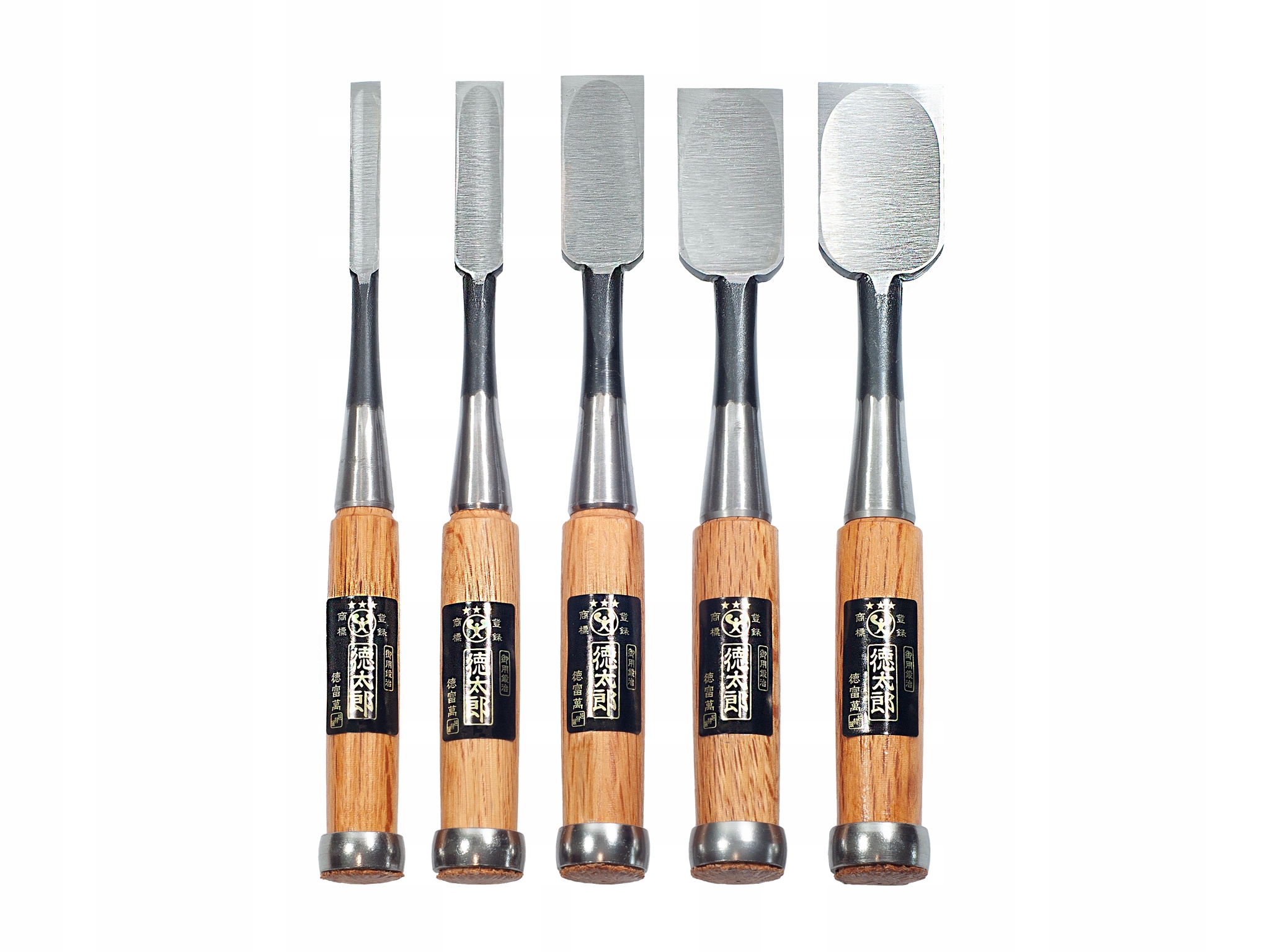 Zestaw 5 dłut Japońskich Nomi w drewnianej kasecie 9/15/24/30/36 mm