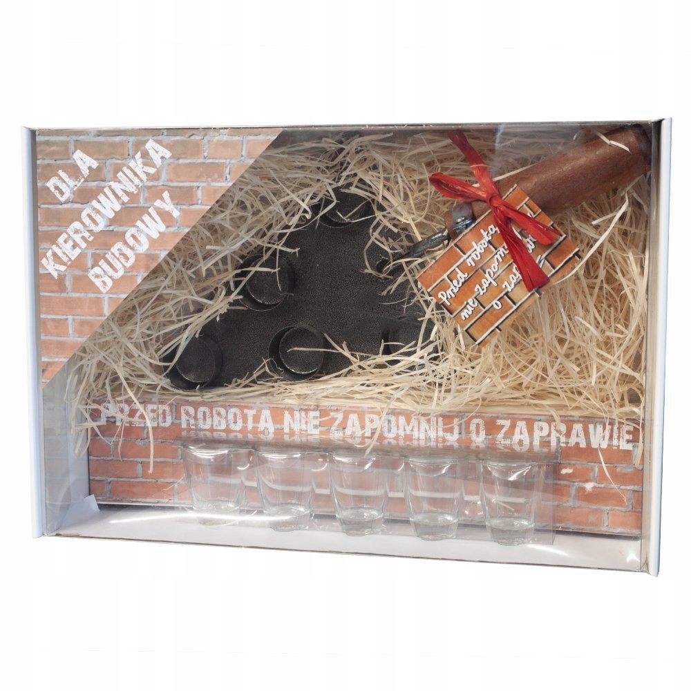 

Zestaw dla budowlańca kielnia z 5 kieliszkami Gift