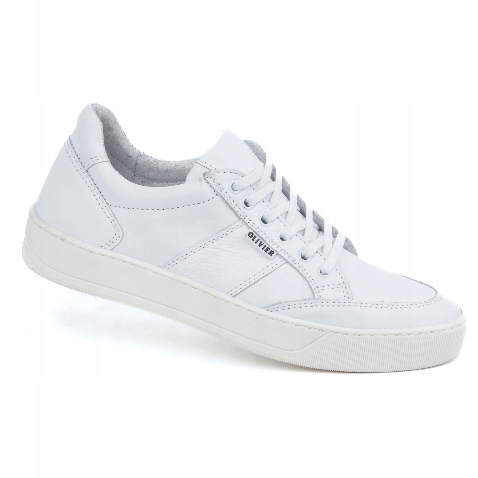 Pánské Sportovní Kožené Boty Tenisky Bílé 872KNT Polské 44