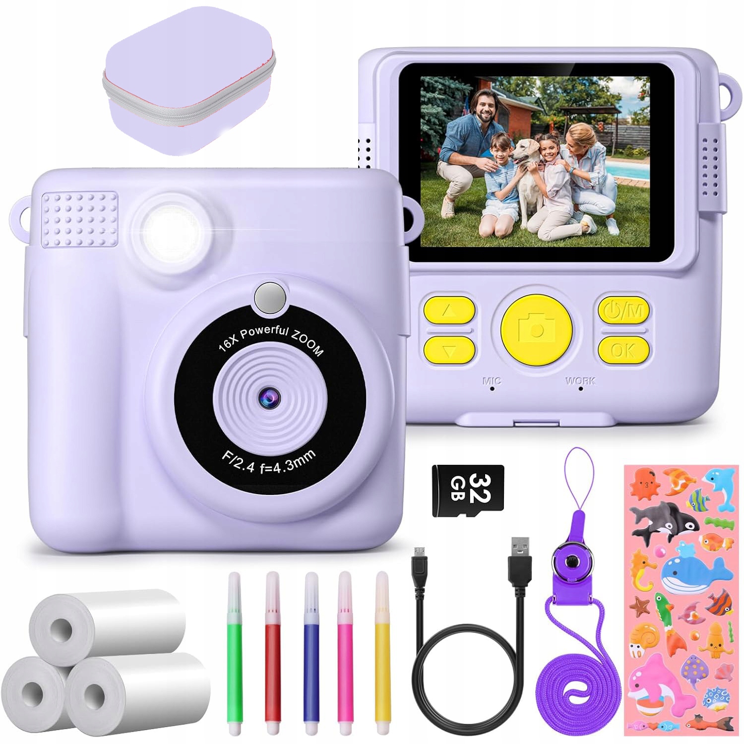 Digitální Fotoaparát S Okamžitou Termální Tiskárnou 32 Gb, 3 Role