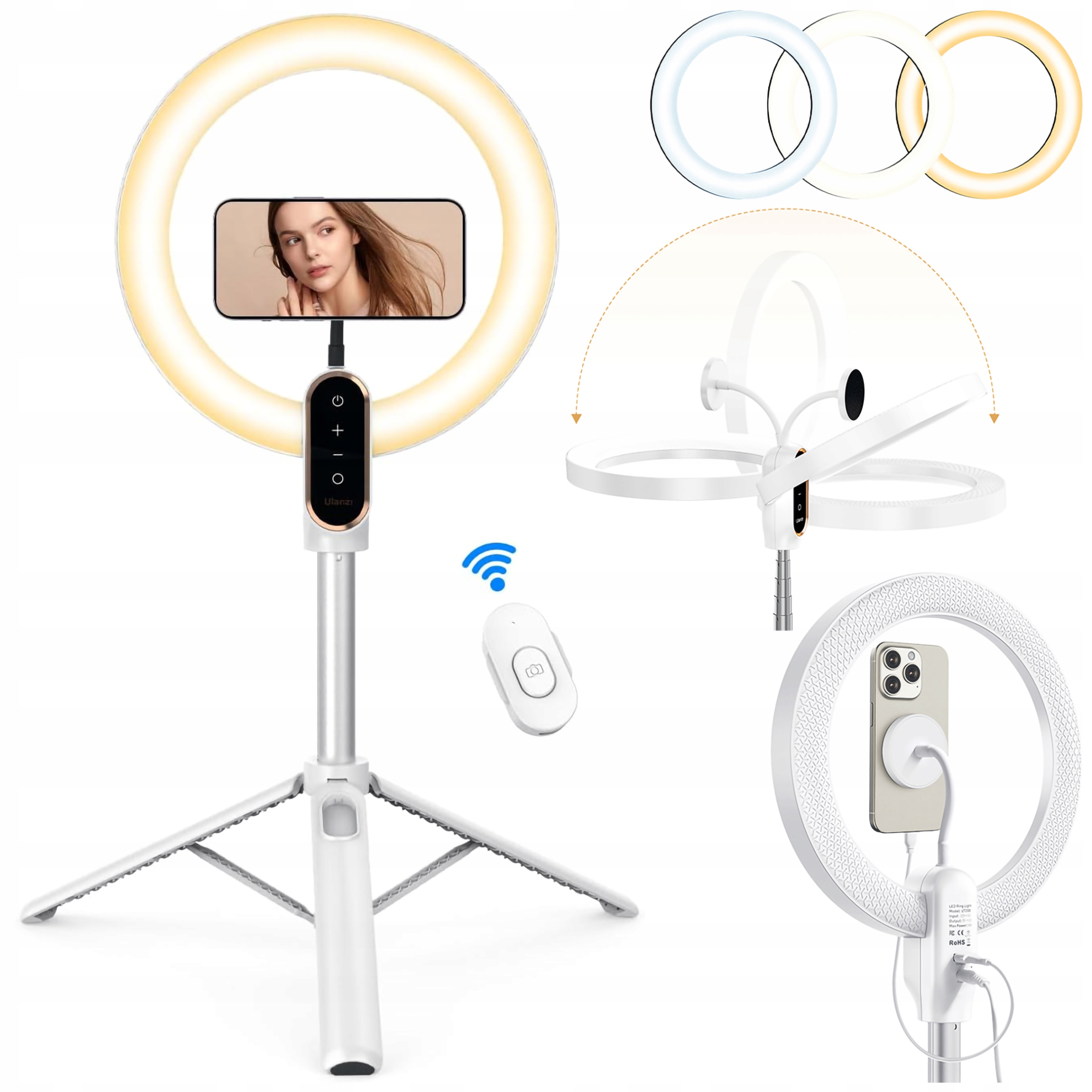 kruhová lampa Led Ulanzi LT030-EU stativ 144 cm MagSafe pro smartphone