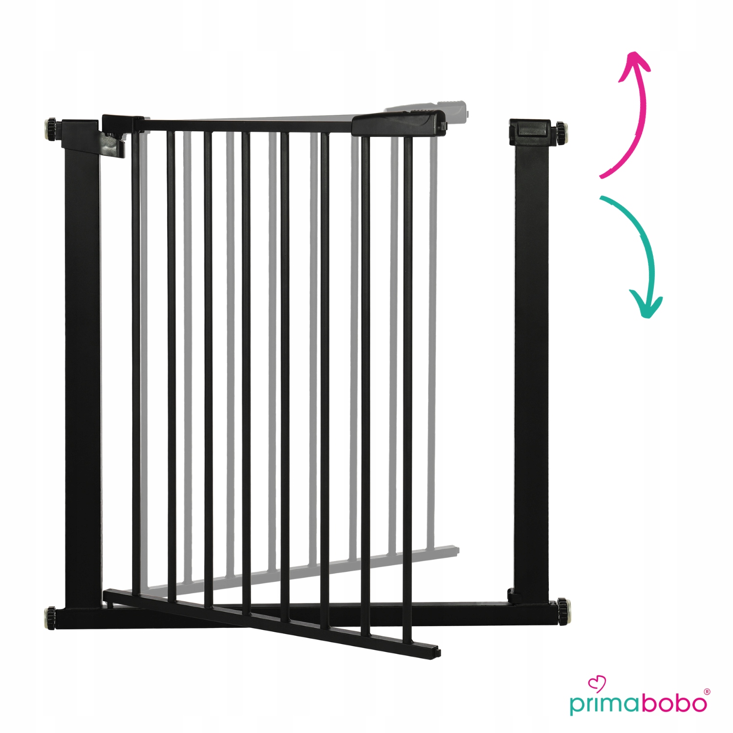BRAMKA zabezpieczająca na schody i drzwi CZARNA ROZPOROWA 76-111 Marka Primabobo