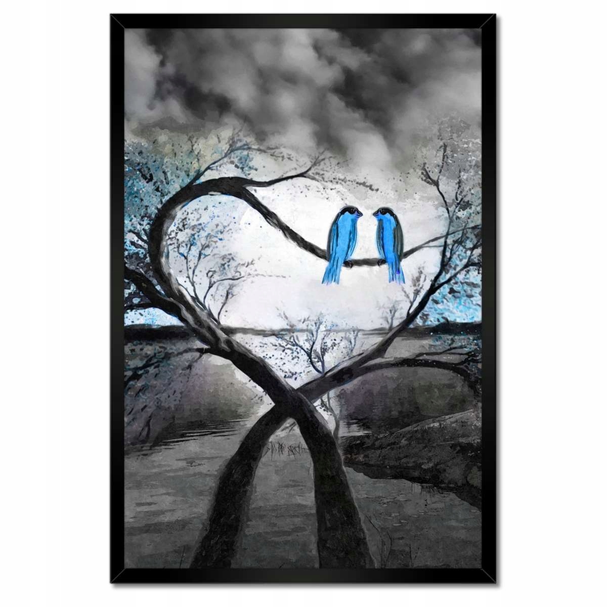 Plakáty v rámu 40x60 Strom Konary Ptáčci