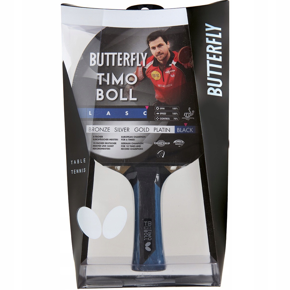 Pálka na stolní tenis Butterfly pro Ping Ponga Timo Boll Black