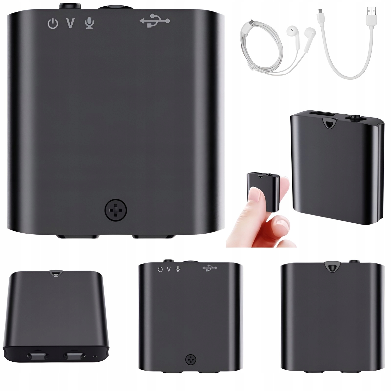 Profesionální mini odposlech 8GB, nedetekovatelná aktivace hlasem 30 hodin 3 cm