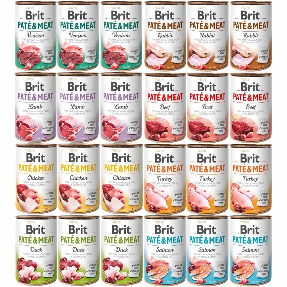 Brit Paté & Meat mix chutí vlhké krmivo pro psy 24x400 g