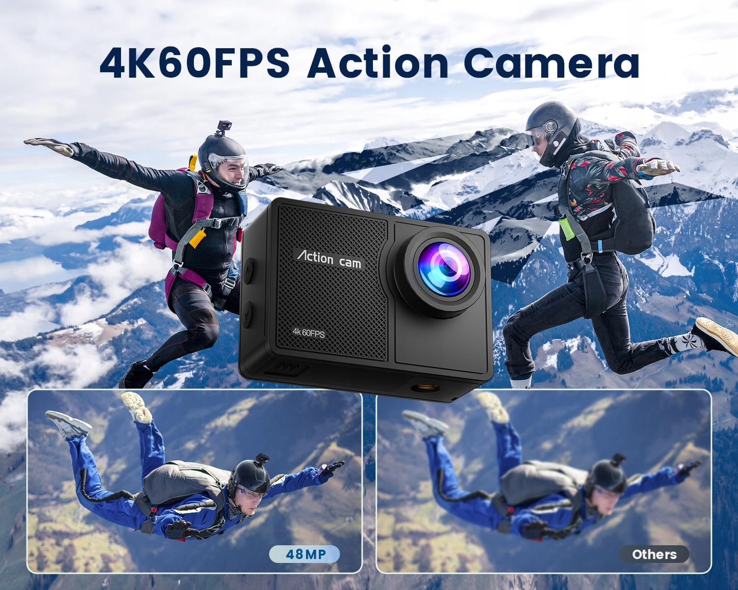 4K 60FPS Action Cam 64GB 8X Zoom 40M 48MP EIS Waterproof WiFi — miniatura 2