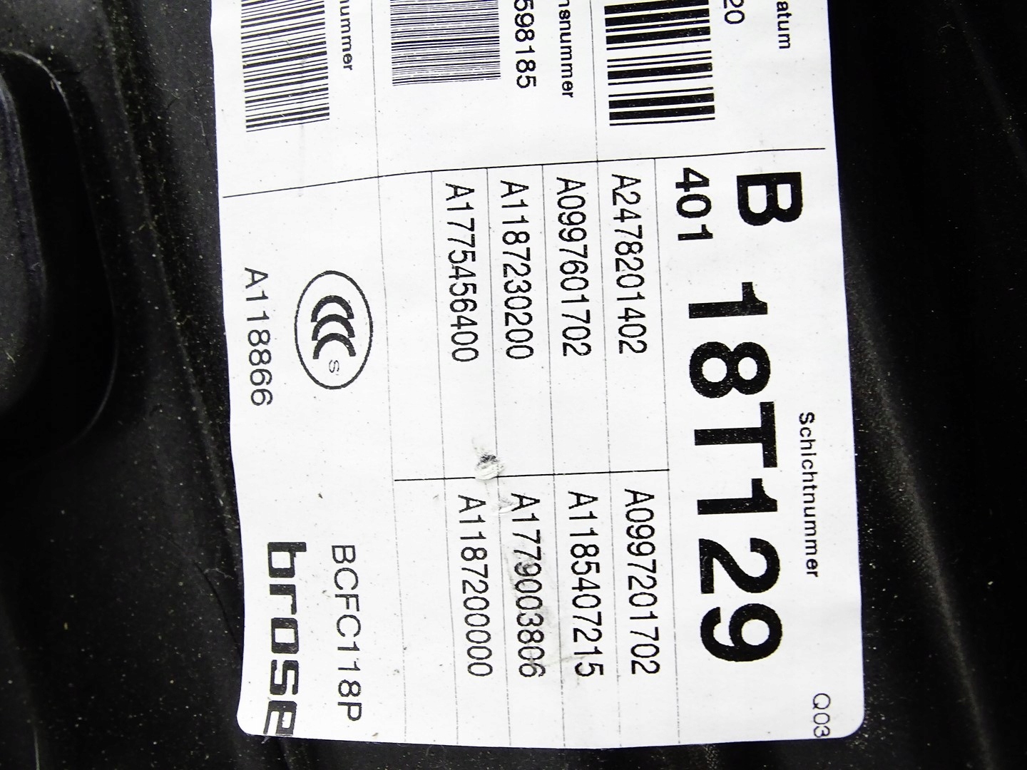 mechanism window regulator left front front MERCEDES A W177 A2478201402