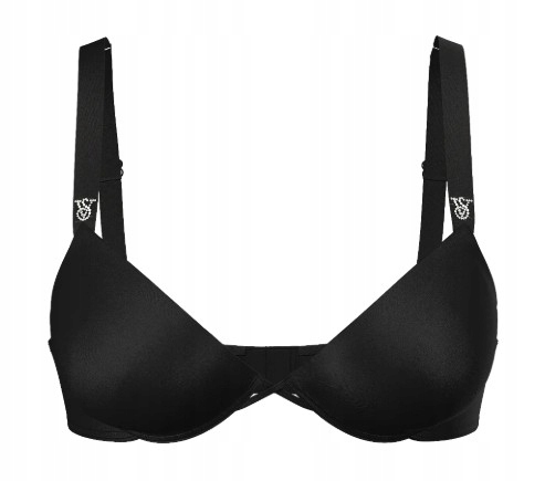 Pushup podprsenka Victoria's Secret s křídly a zirkony, černá, 75C (34C)