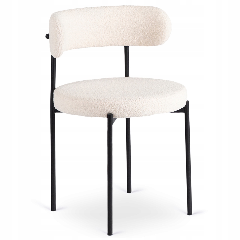 Čalouněná židle do obývacího pokoje Kuchyňská jídelna Beránek Teddy Krémová Tulsa