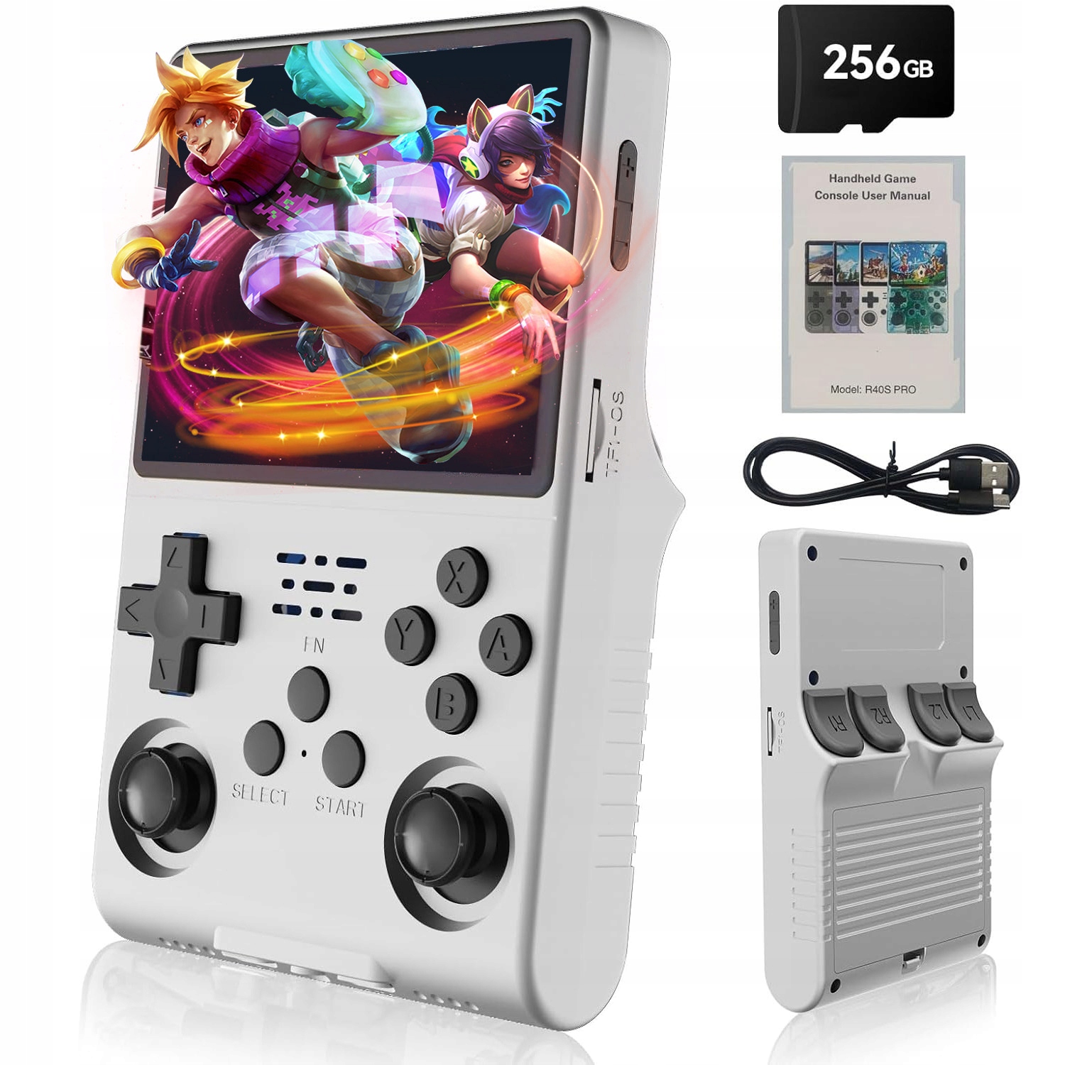 Mini Gamepad Konsola Retro R40S 256GB 15000GIER Linux 3,5"IPS Gra Przenośna