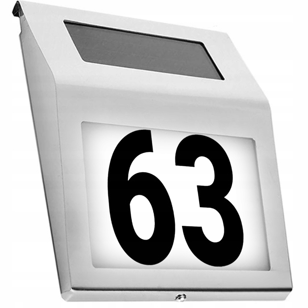 PODŚWIETLANY NUMER DOMU SOLARNY TABLICA ADRESOWA Marka bez marki