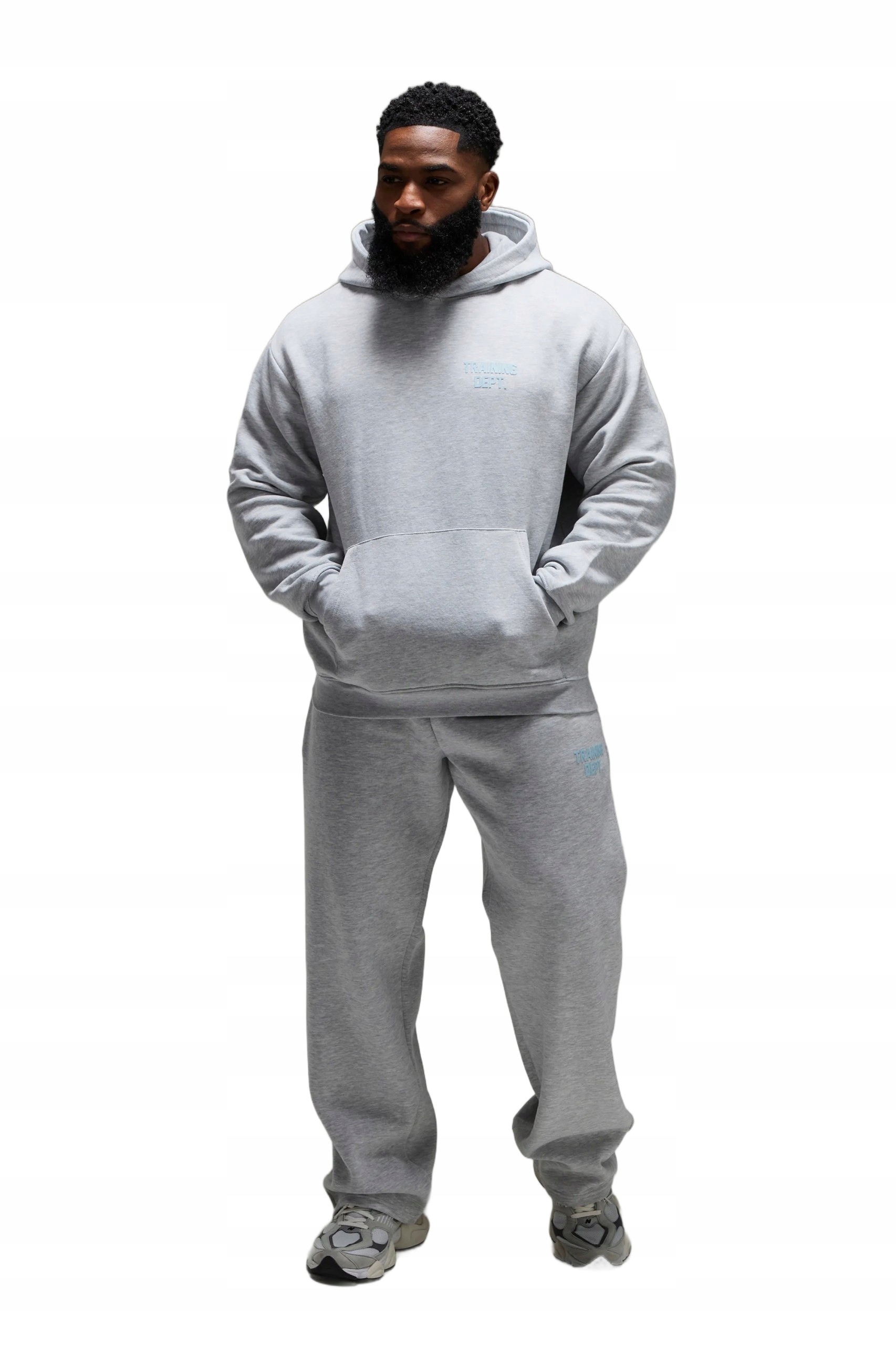 Boohooman Šedý Teplákovka Pánský Komplet S Potiskem Training Dept Kapuce Xs Z3A